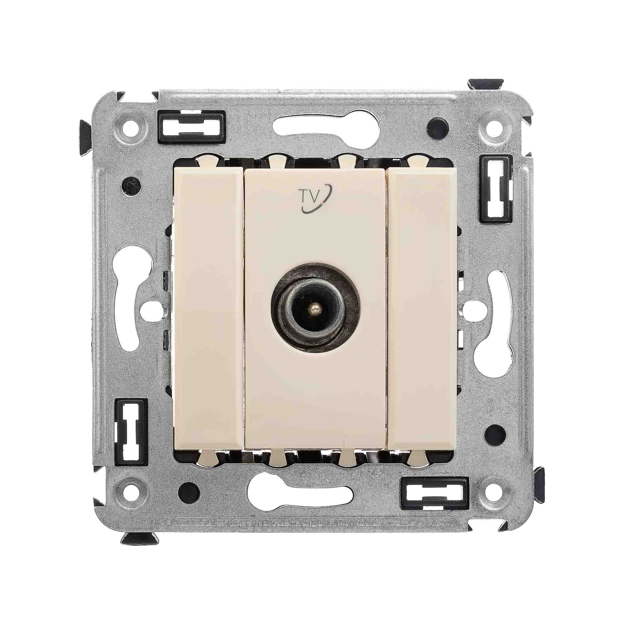 Розетка TV проходная в стену, "Avanti", "Ванильная дымка"