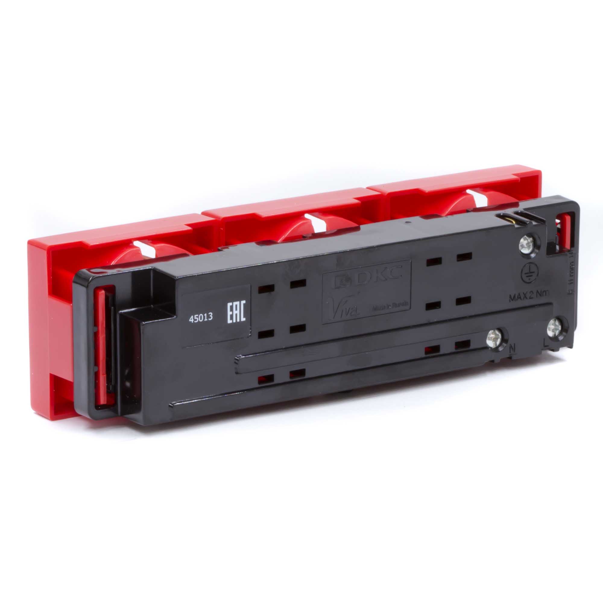 Тройная розетка Viva красная