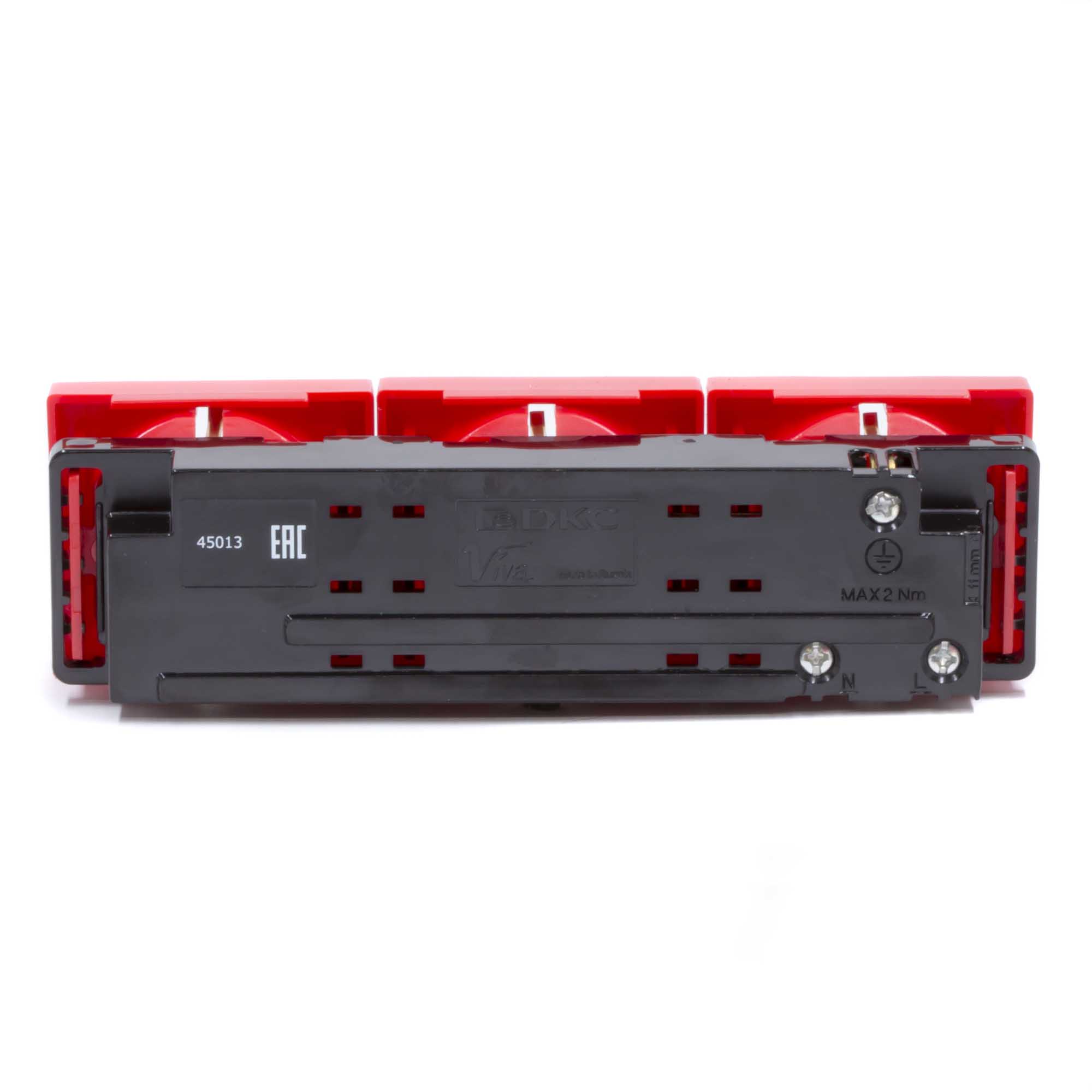 Тройная розетка Viva красная