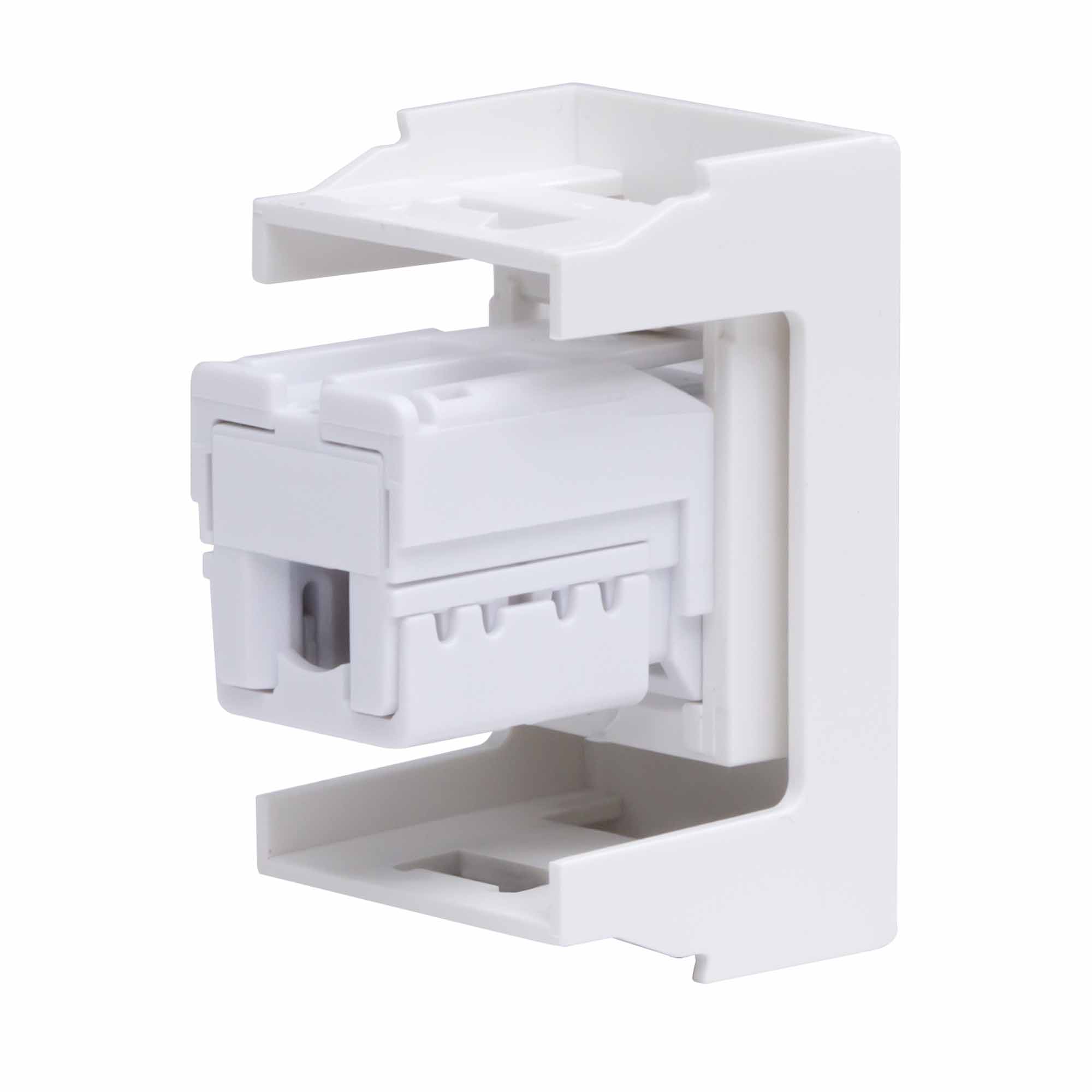 Тел.роз. RJ12, 6P6C, Viva, белая, 1мод