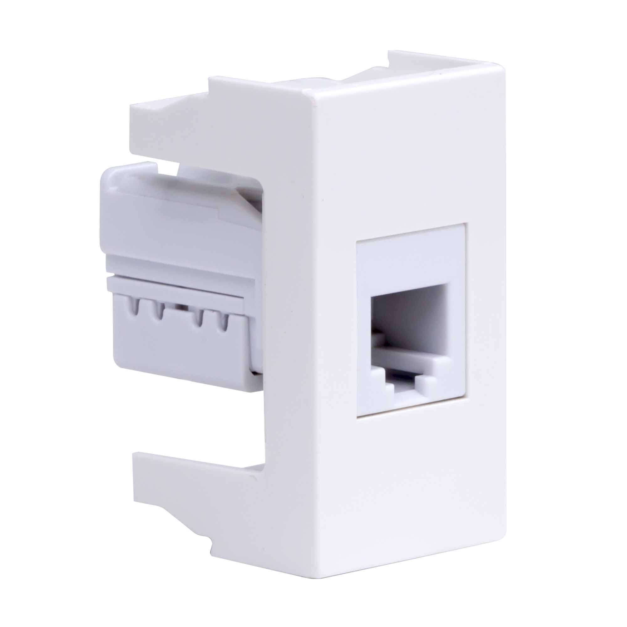 Тел.роз. RJ12, 6P6C, Viva, белая, 1мод