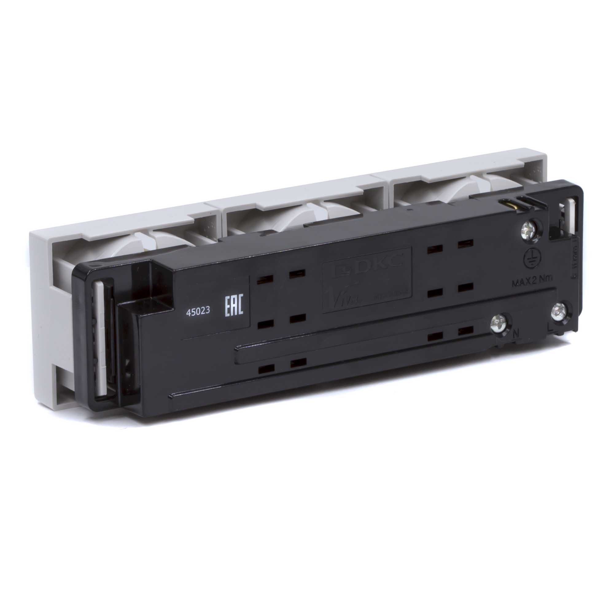 Тройная розетка Viva серая