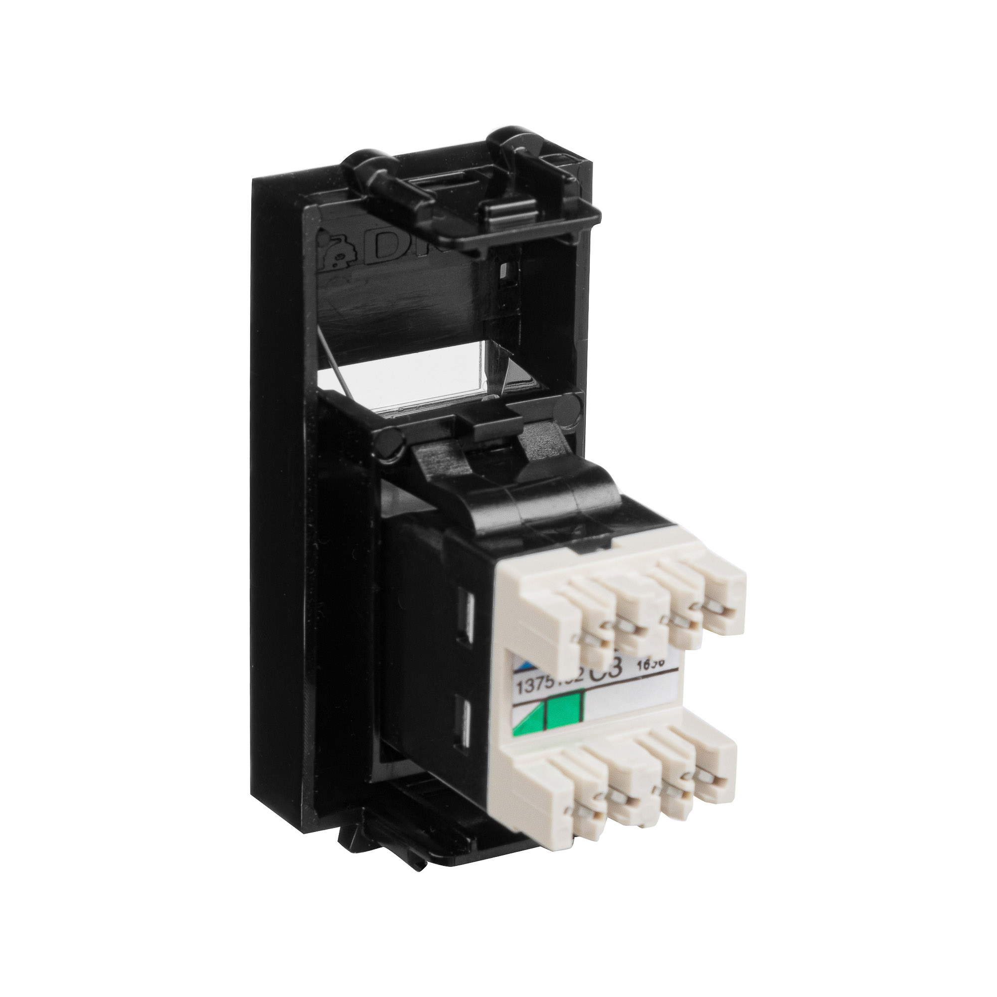 Телефонная розетка RJ-12 модульная, "Avanti", "Черный квадрат", 1 модуль