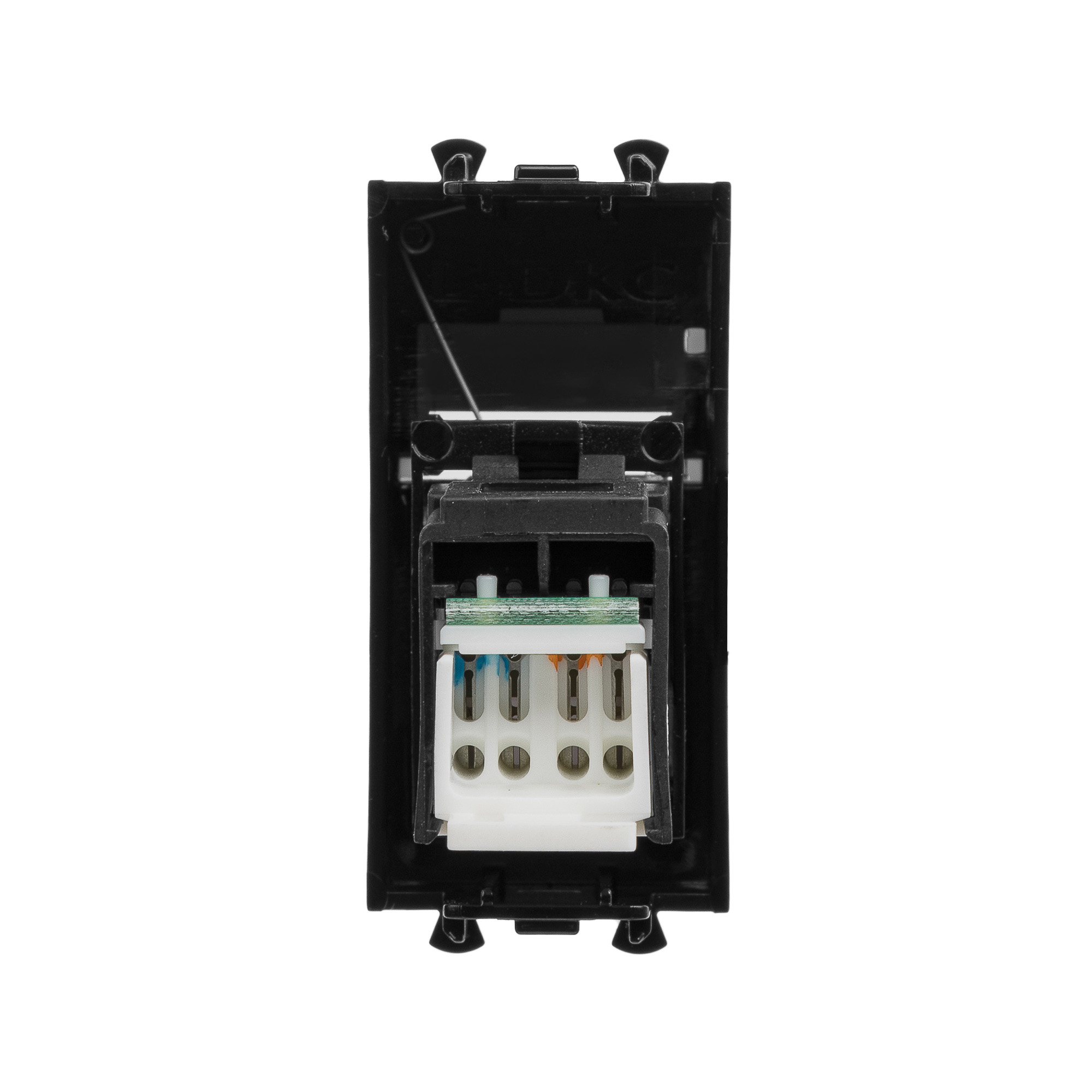 Компьютерная розетка RJ-45 модульная, кат.5е, "Avanti", "Черный квадрат", 1 модуль