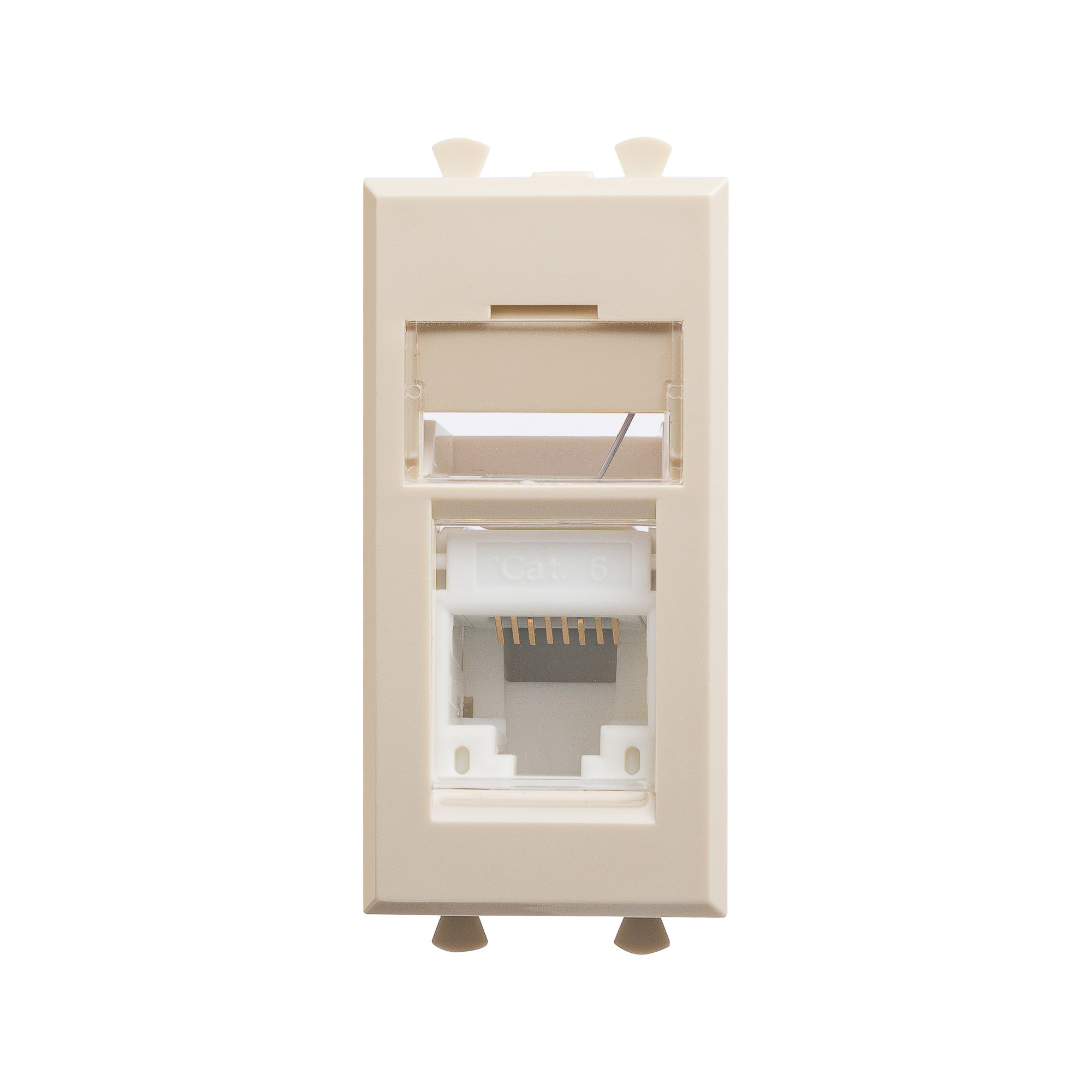 Компьютерная розетка RJ-45 модульная, кат.6, "Avanti", "Ванильная дымка", 1 модуль
