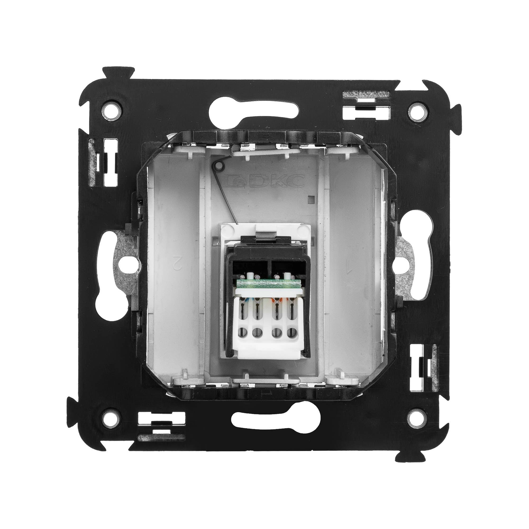 Компьютерная розетка RJ-45 в стену, кат.5e одинарная,"Avanti","Закаленная сталь"