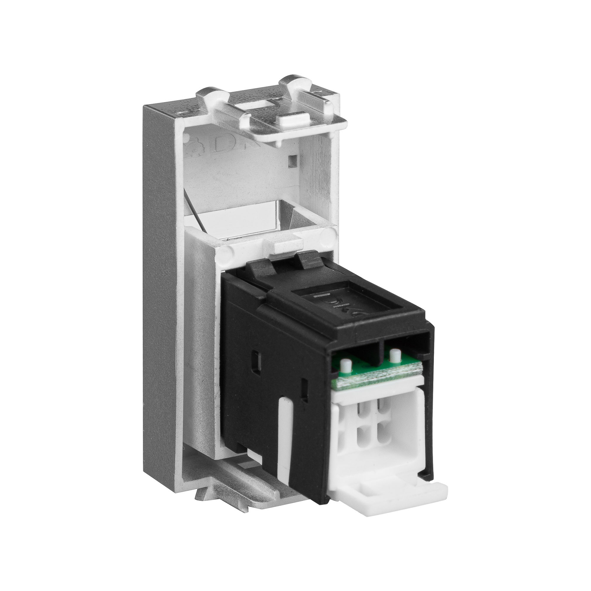 Компьютерная розетка RJ-45 модульная, кат.5е, "Avanti", "Закаленная сталь", 1 модуль