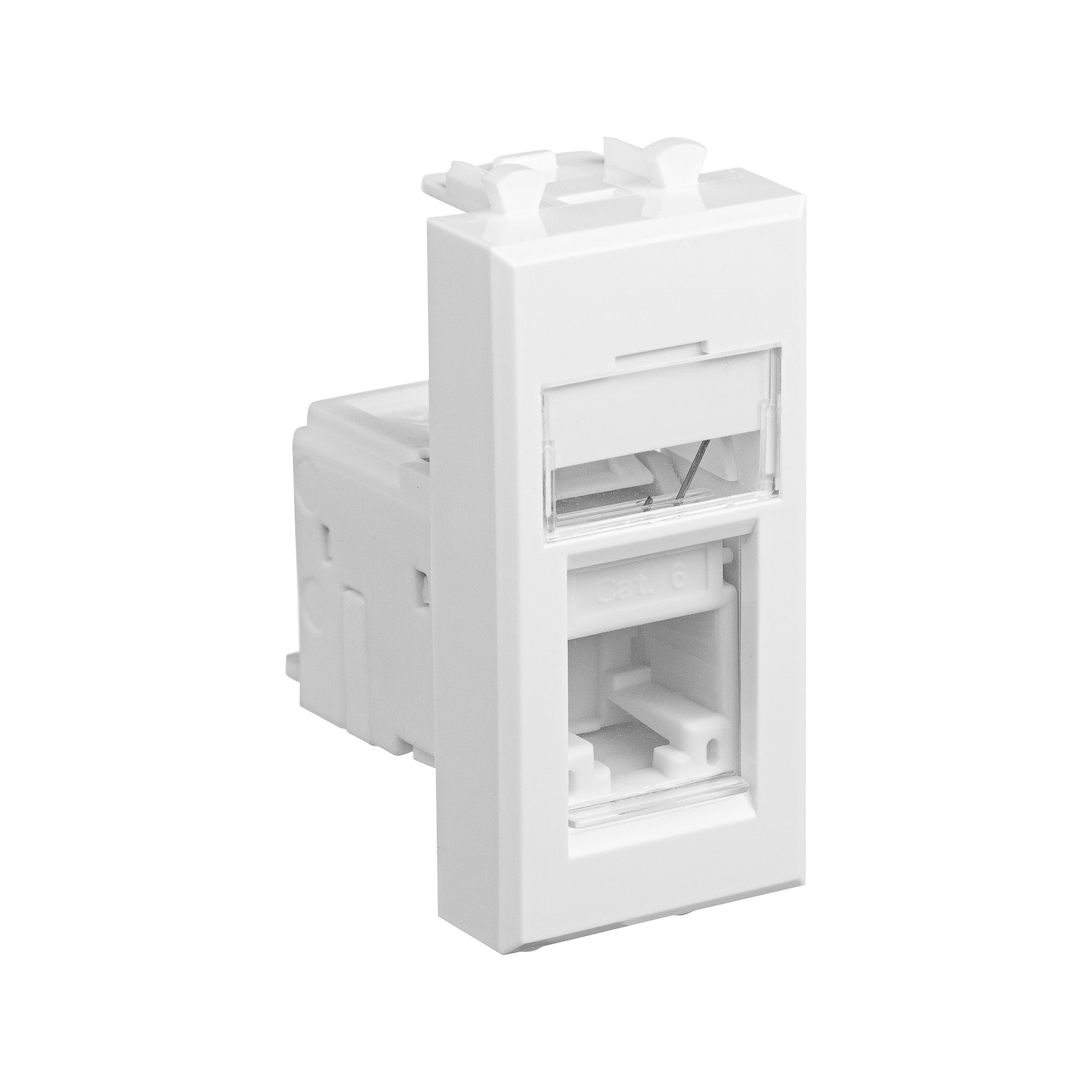 Компьютерная розетка RJ-45 модульная, кат.6, "Avanti", "Белое облако", 1 модуль