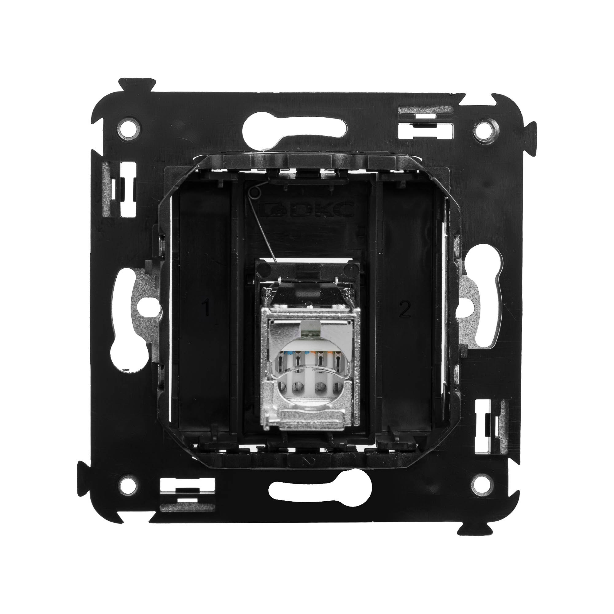 Компьютерная розетка RJ-45 в стену, кат.5e одинарнаяэкранированная,"Avanti", "Черный матовый"