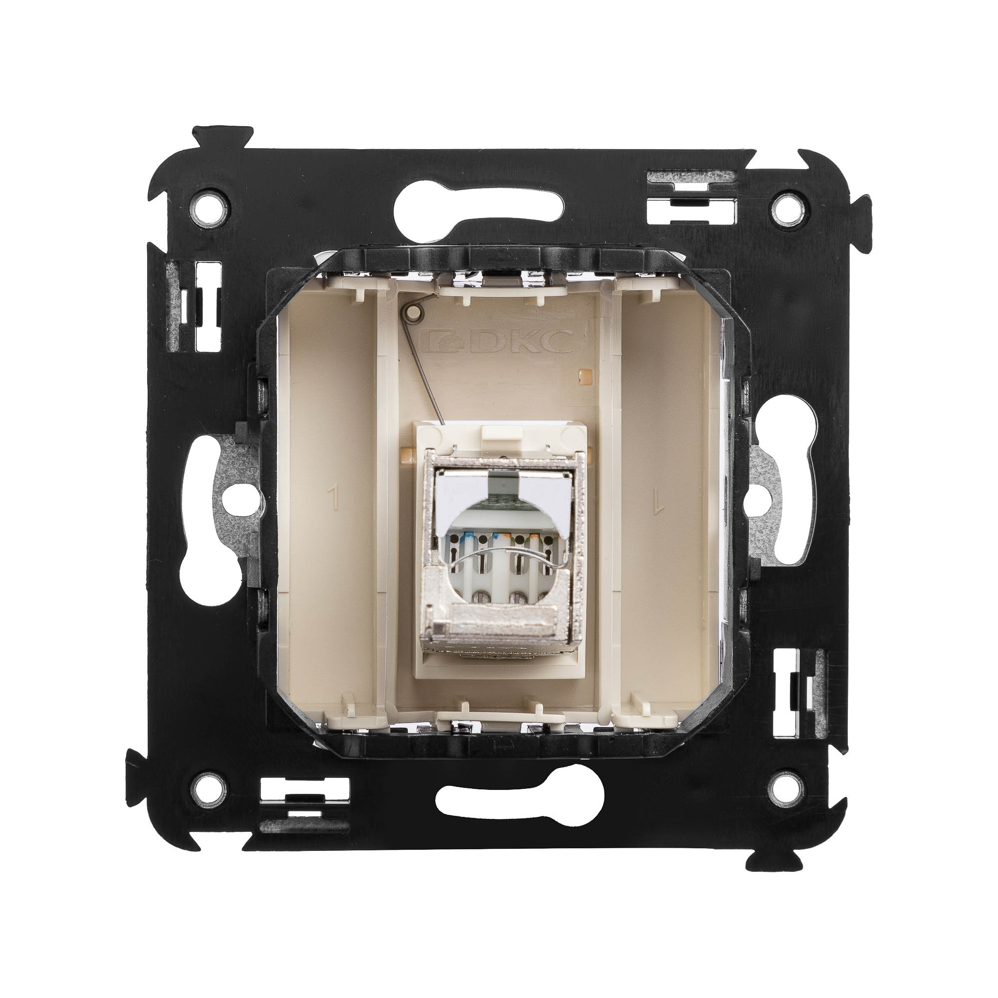 Компьютерная розетка RJ-45 в стену, кат.5e одинарная экранированная, "Avanti","Ванильная дымка"