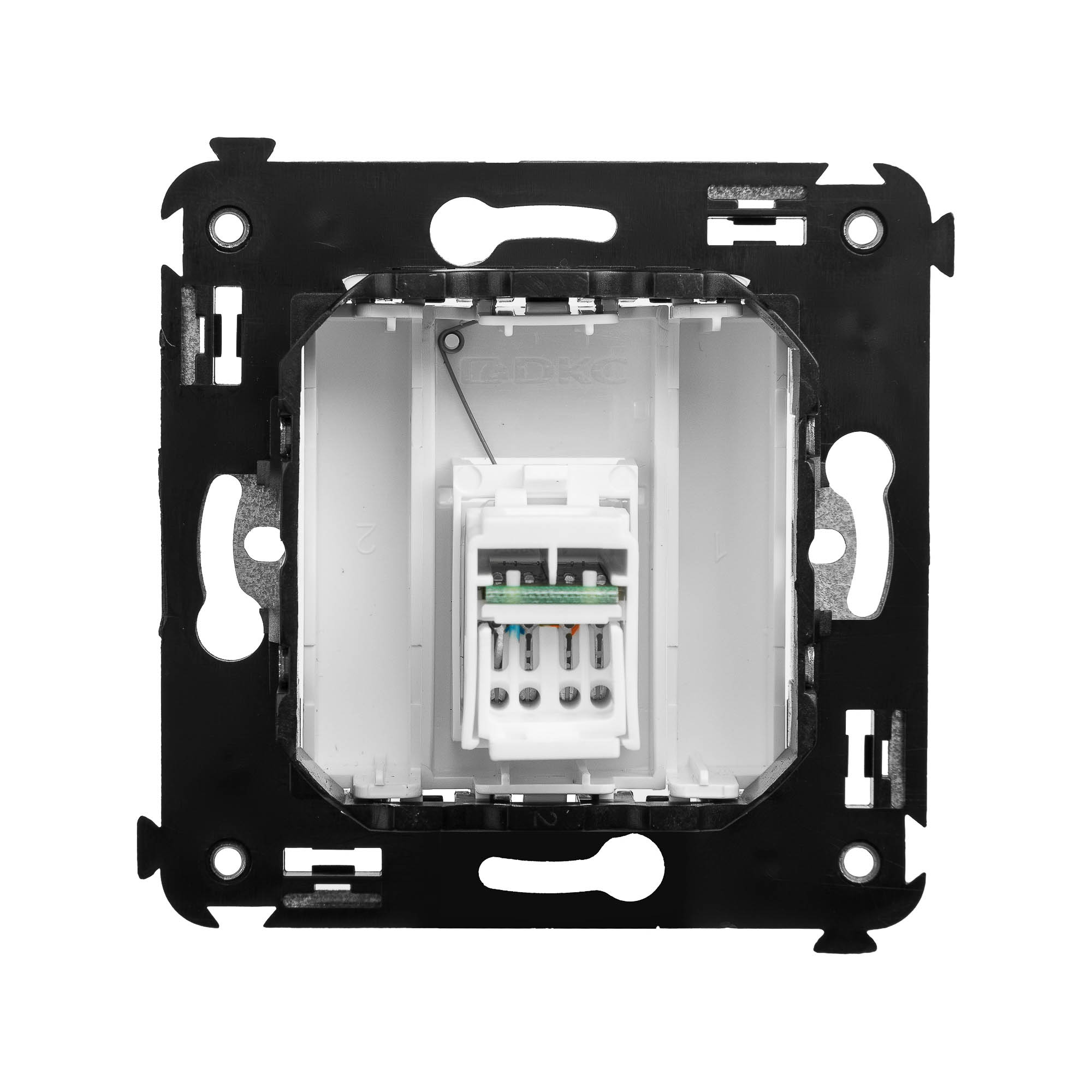 Компьютерная розетка RJ-45 в стену, кат.6A одинарная, "Avanti", "Белое облако"