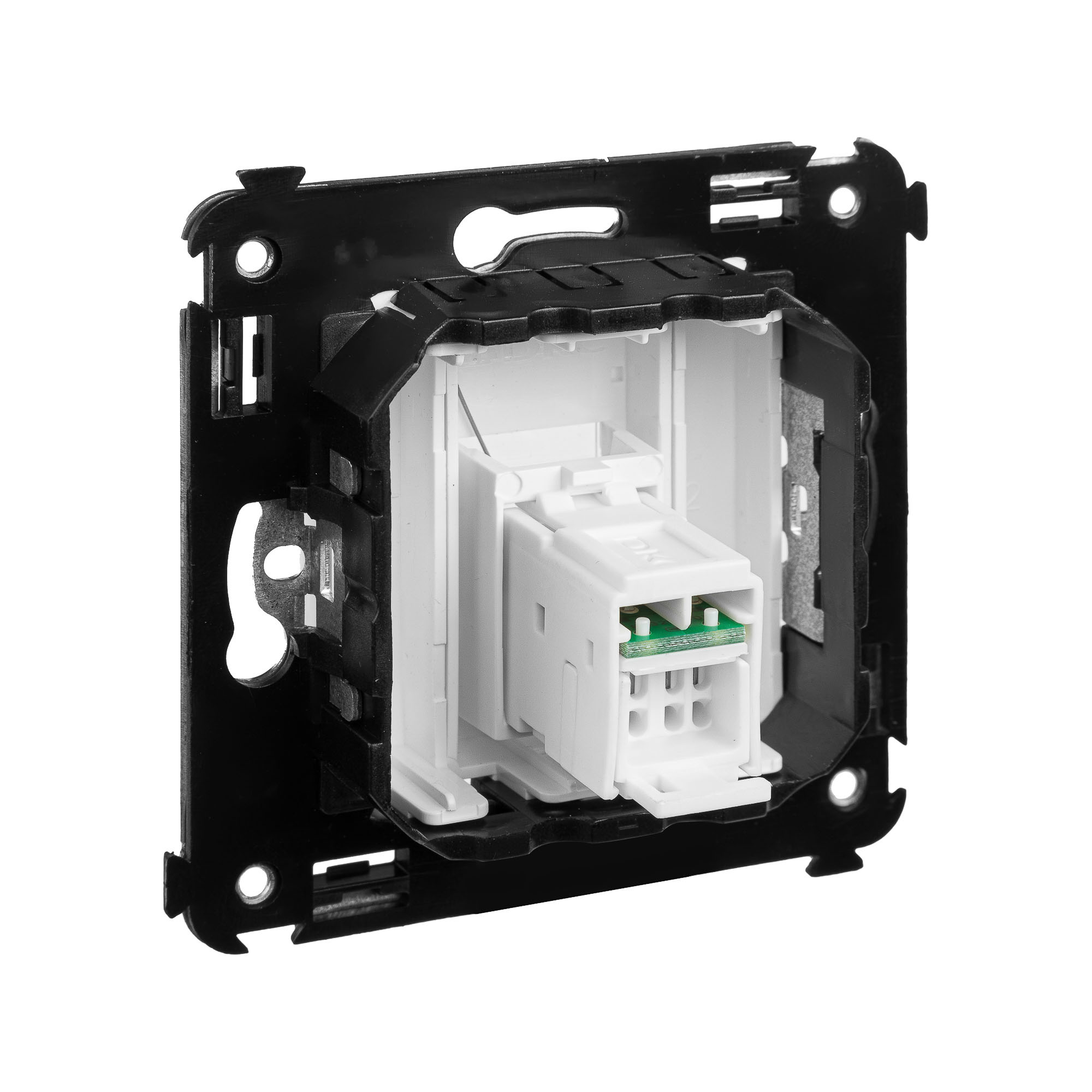 Компьютерная розетка RJ-45 в стену, кат.6A одинарная, "Avanti", "Белое облако"