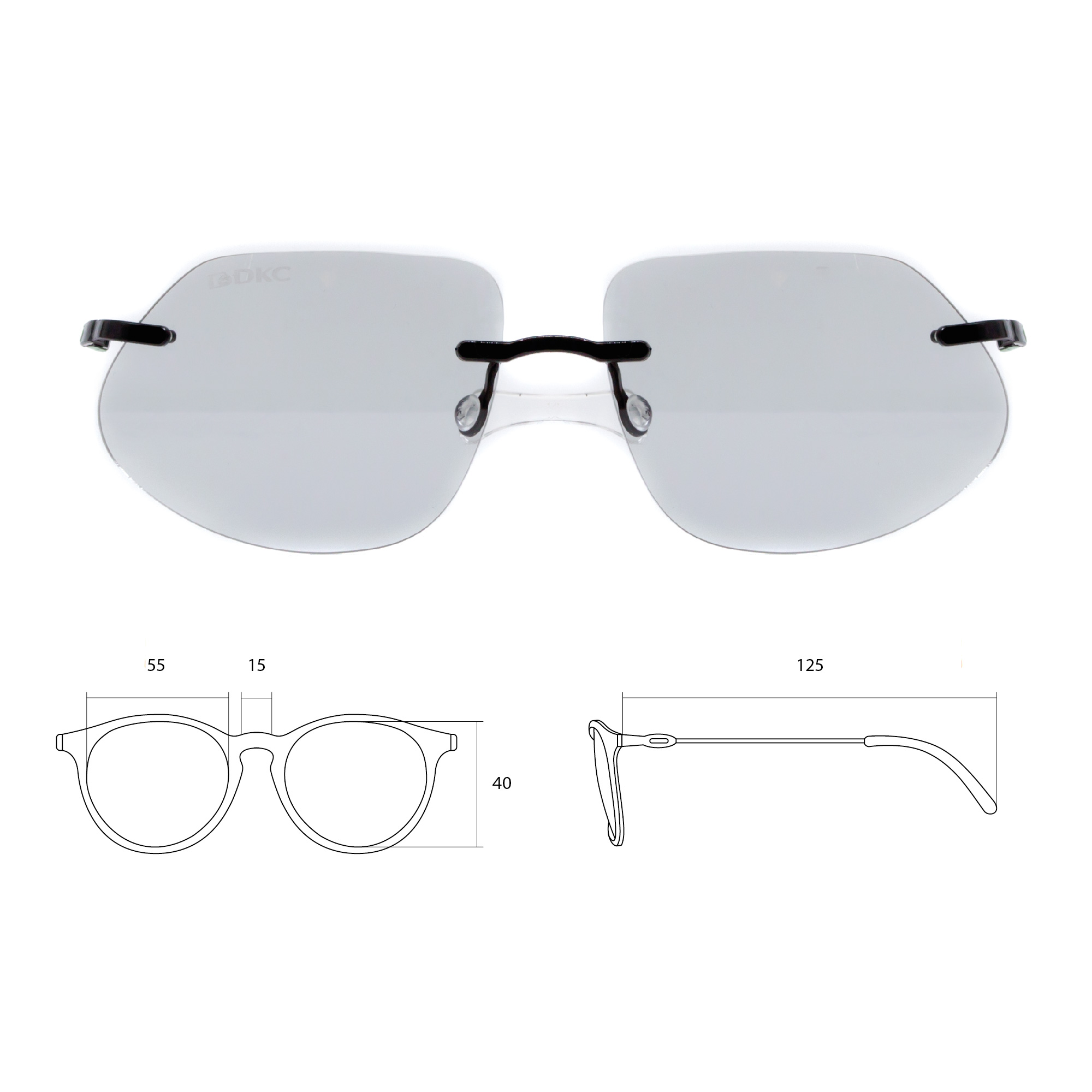 Спортивные очки с серым спортивным заушником