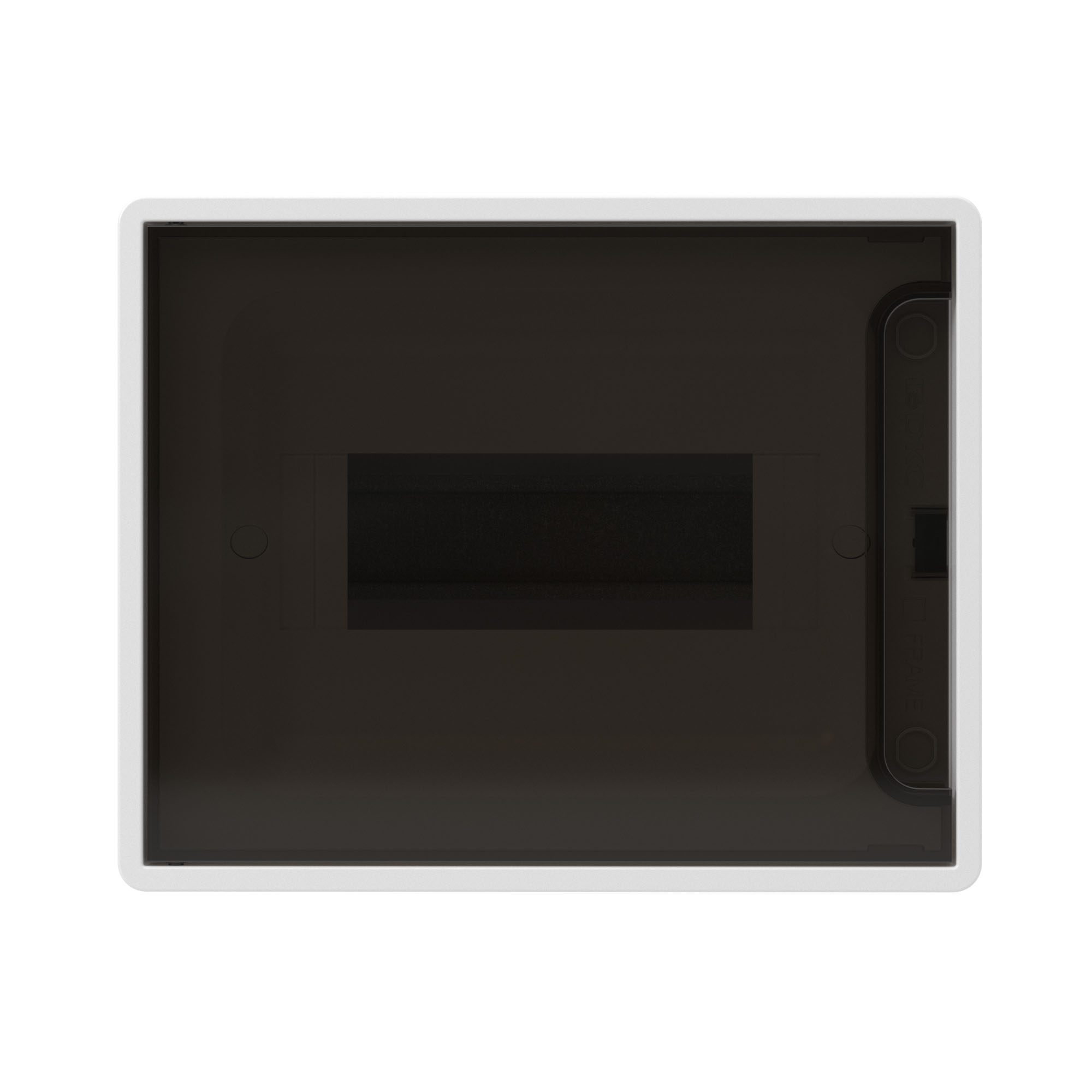 Щиток 8 мод настенный FRAME, белый, с тонированной дверцей, с 2 шинами PEN на 6 и 8 отв.