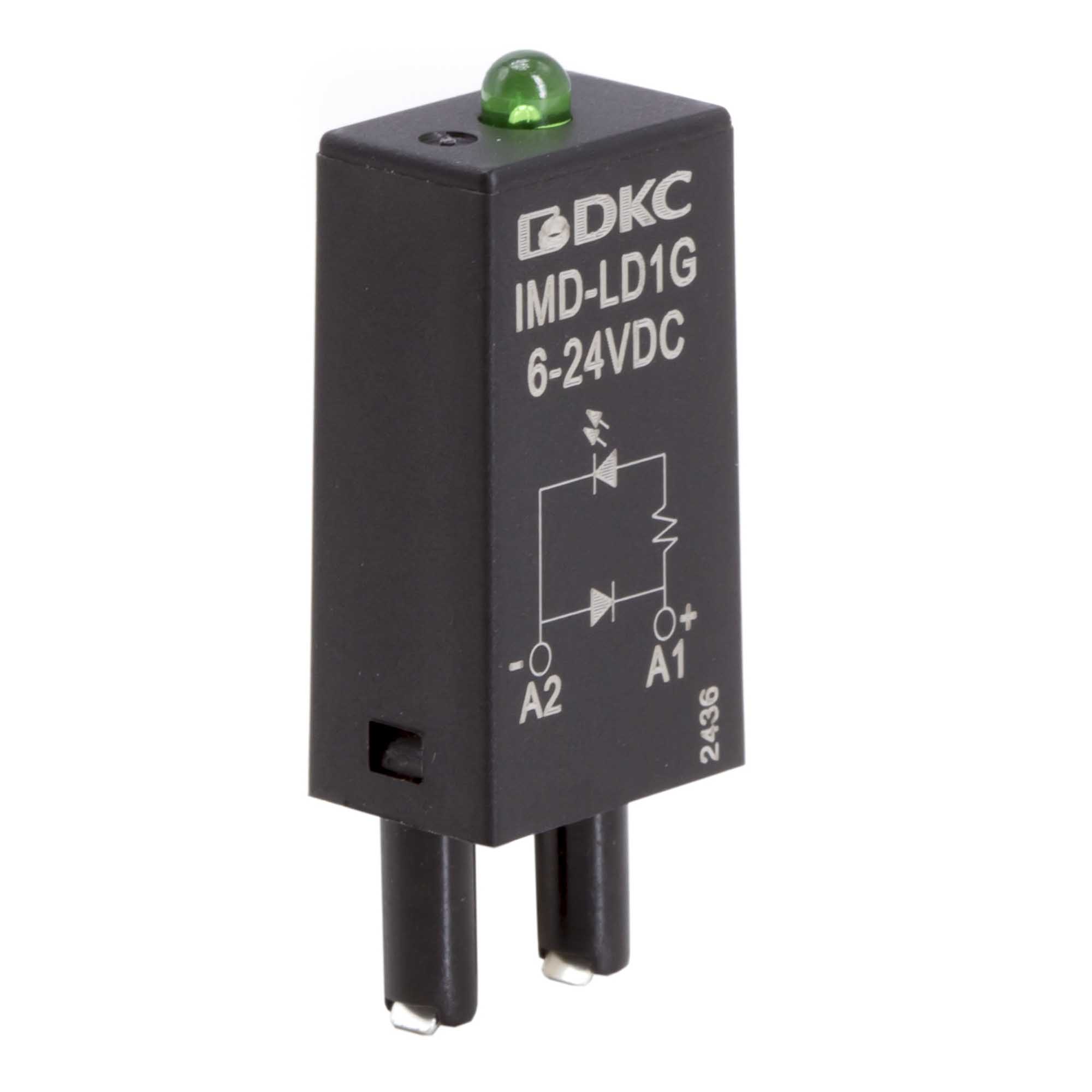 Модуль индикации и защиты, LED зеленый+диод (A1+), 6-24V DC