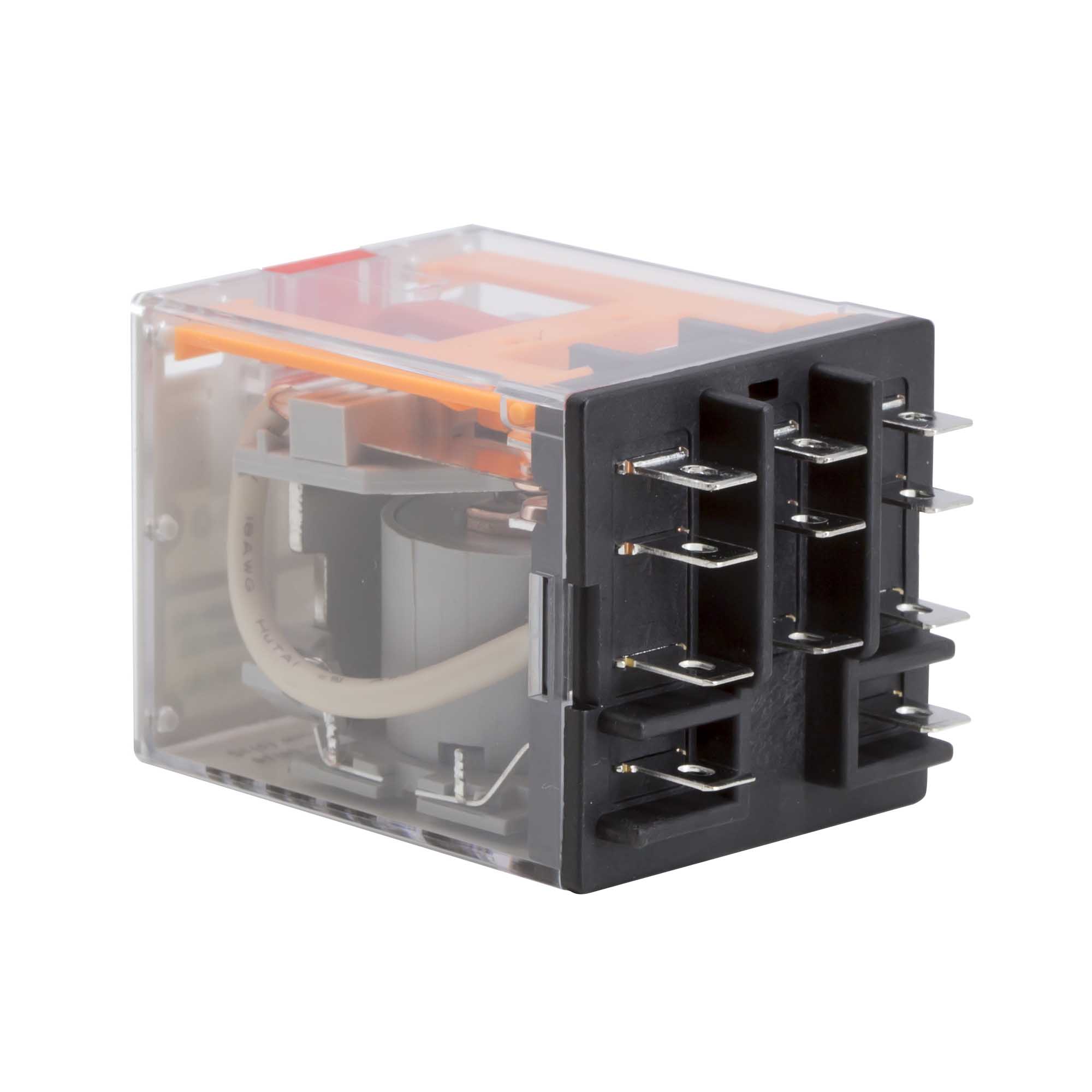 Реле миниатюрное силовое, 3CO, ком. ток 16А, AgSnO2, напряжение 115V AC, опция: тест-кнопка+светодиод