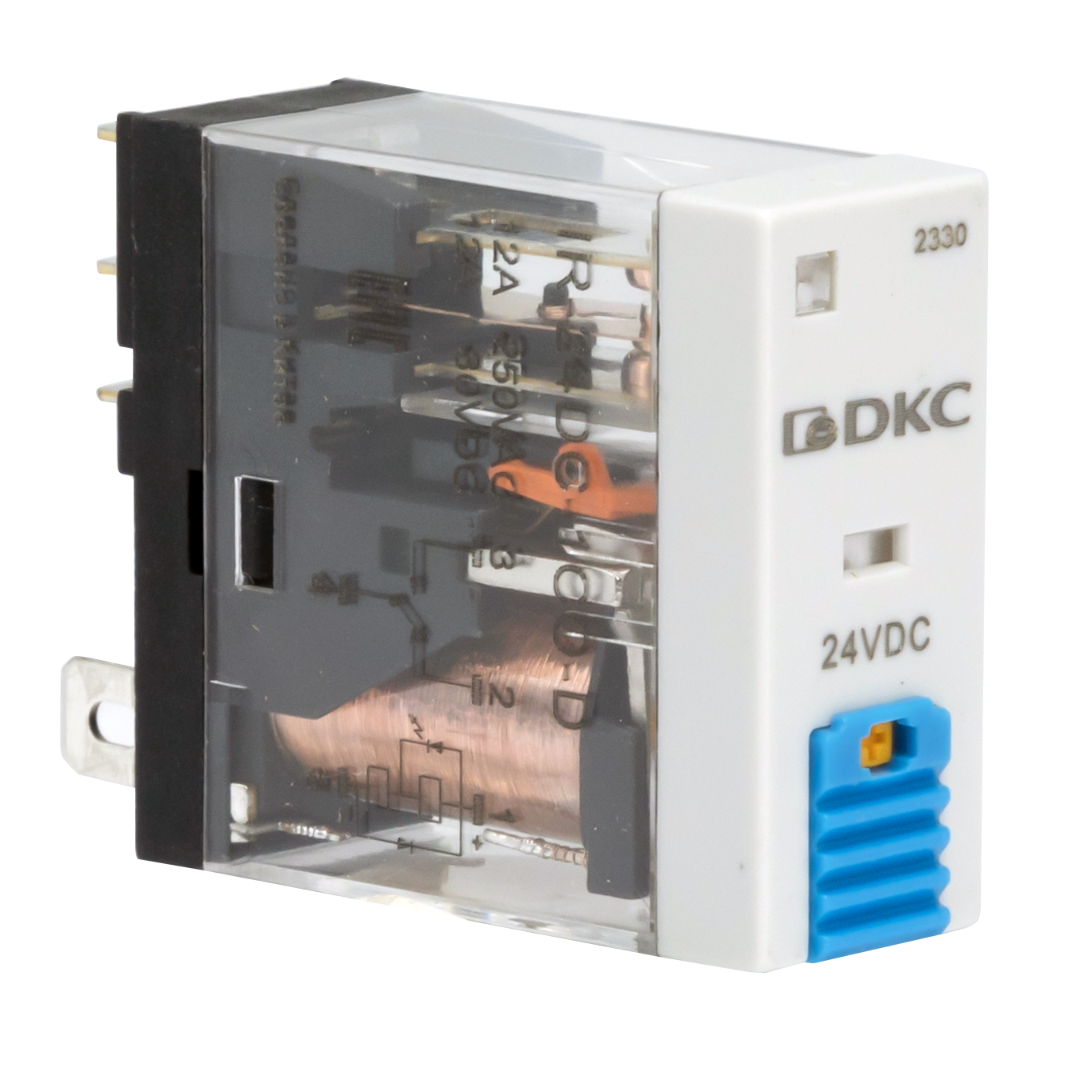 Реле миниатюрное промышленное, 1CO, ком. ток 12А, AgSnO2, напряжение 12V DC, опция: тест-кнопка+светодиод+защитный диод