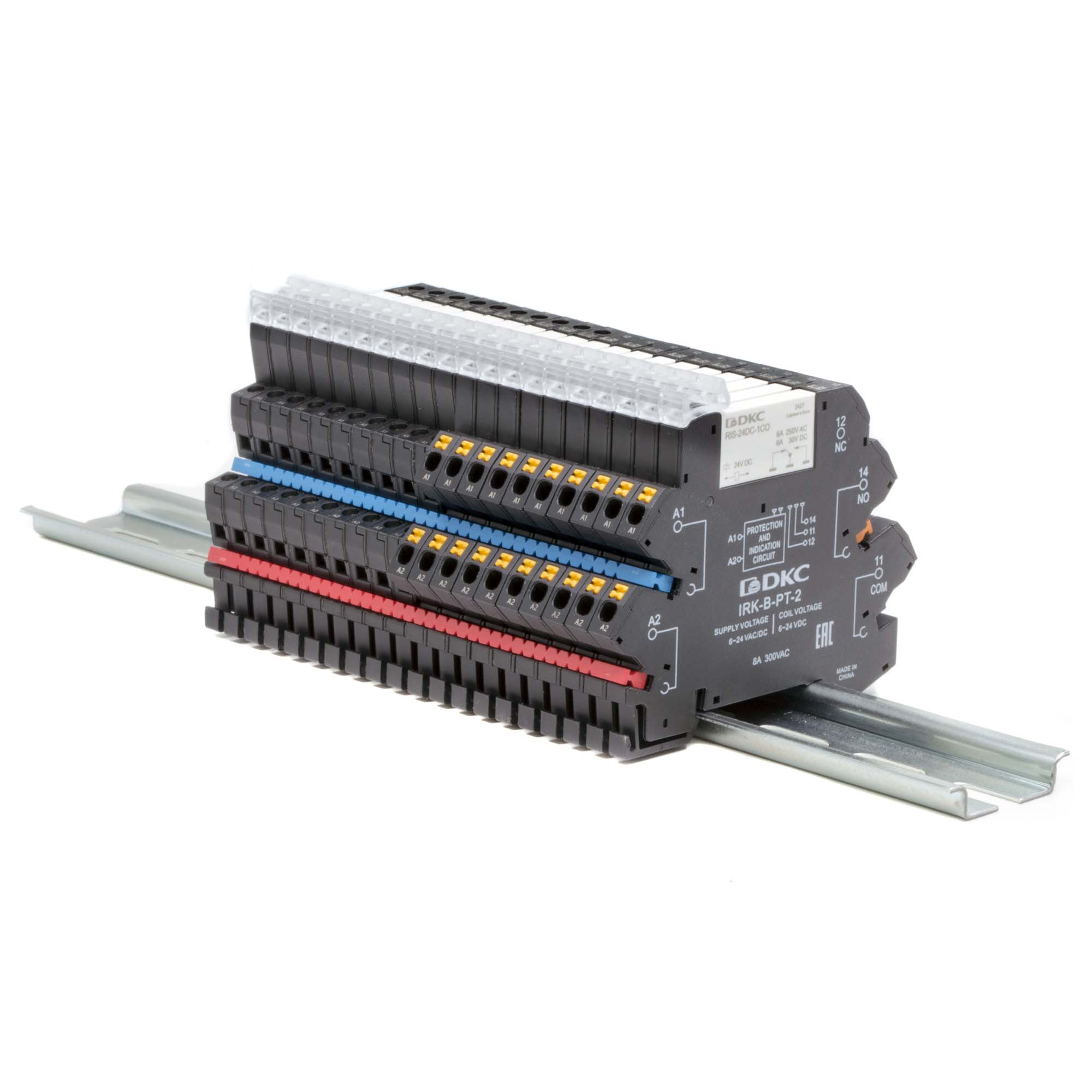 Реле интерфейсное, 1CO, ком. ток 6А, AgSnO2, напряжение 110V AC/DC, push-in клеммы.