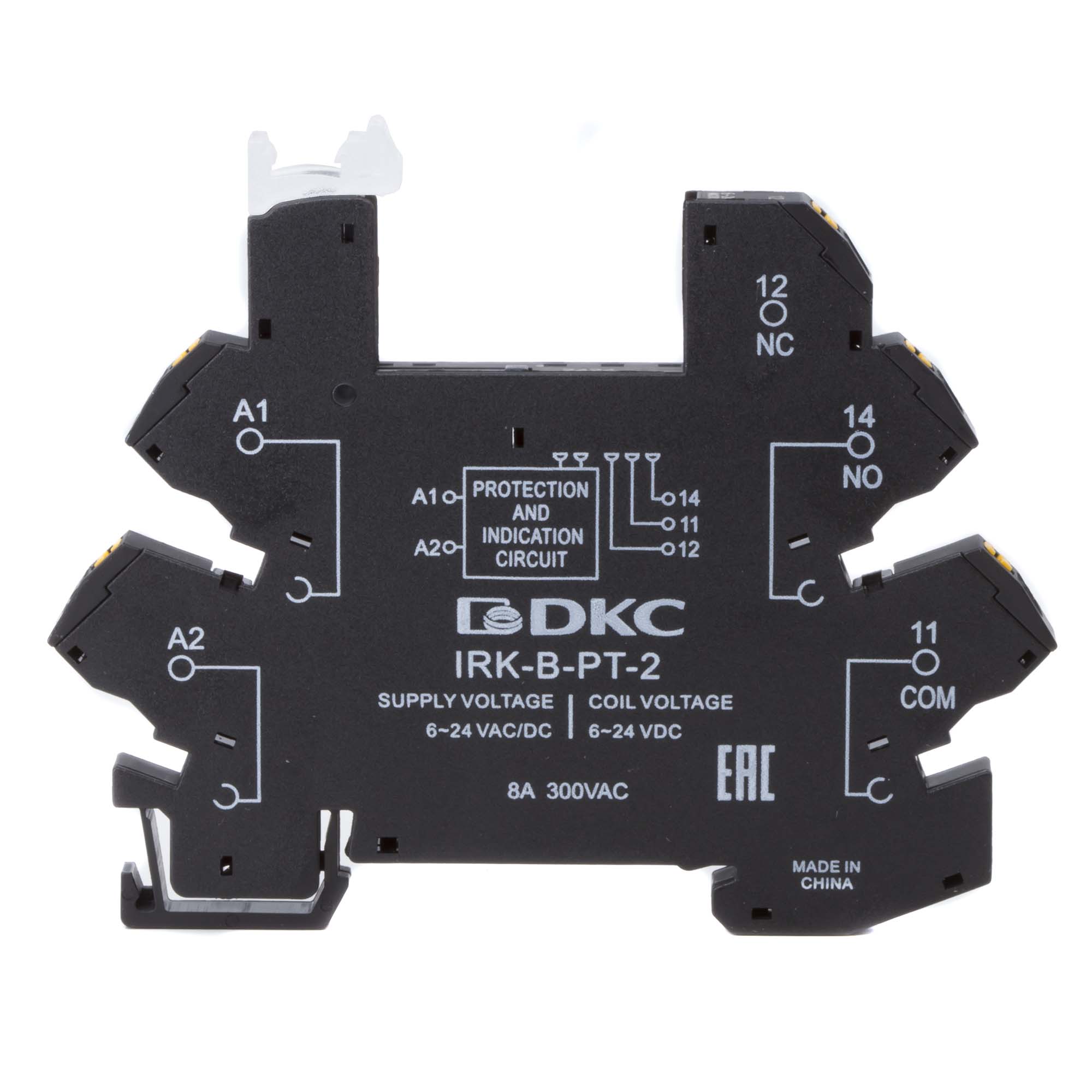 Колодка ультратонкая для реле серии RIS, вх. напр. 6-24V DC, push-in клеммы