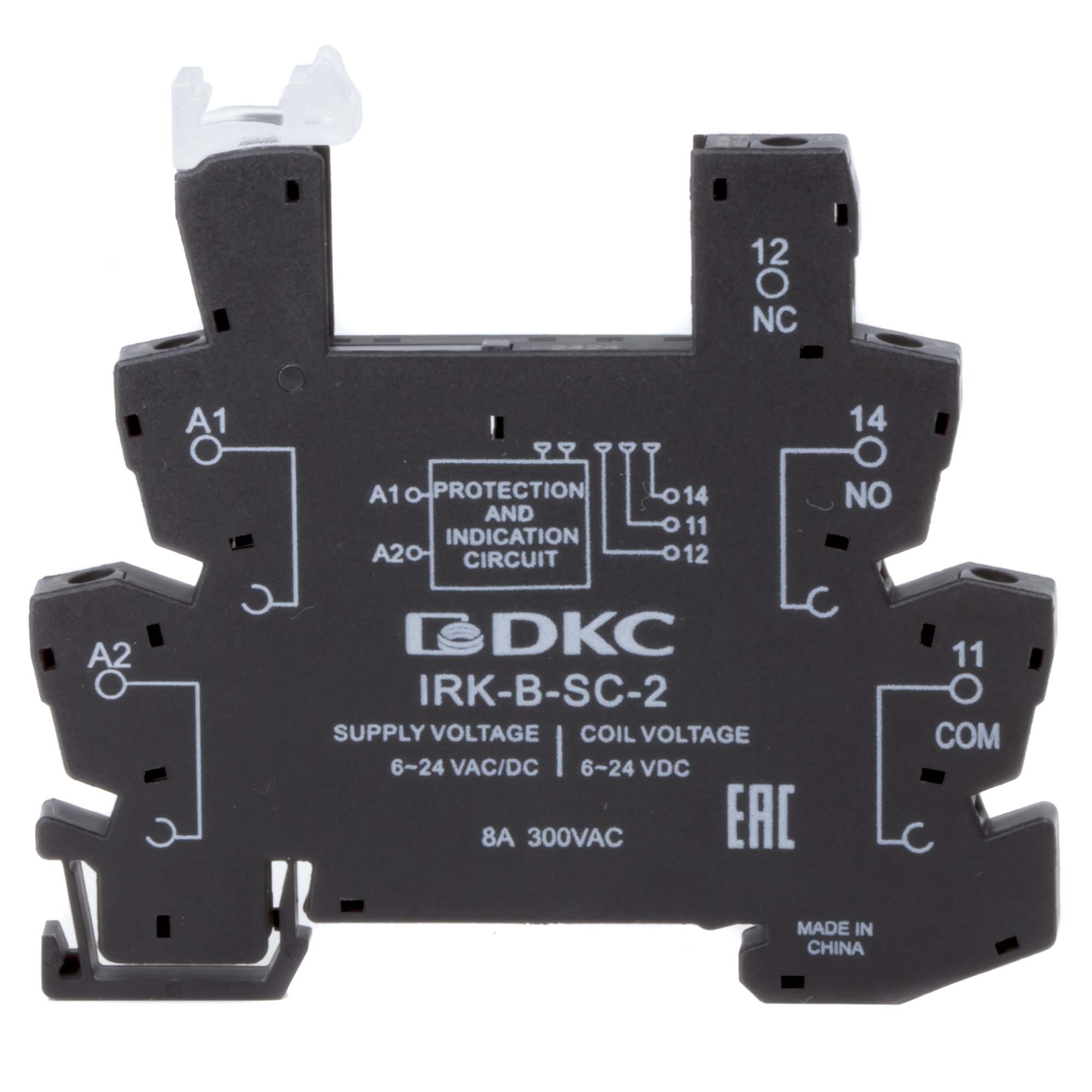 Колодка ультратонкая для реле серии RIS, вх. напр. 6-24V AC/DC, винт. клеммы