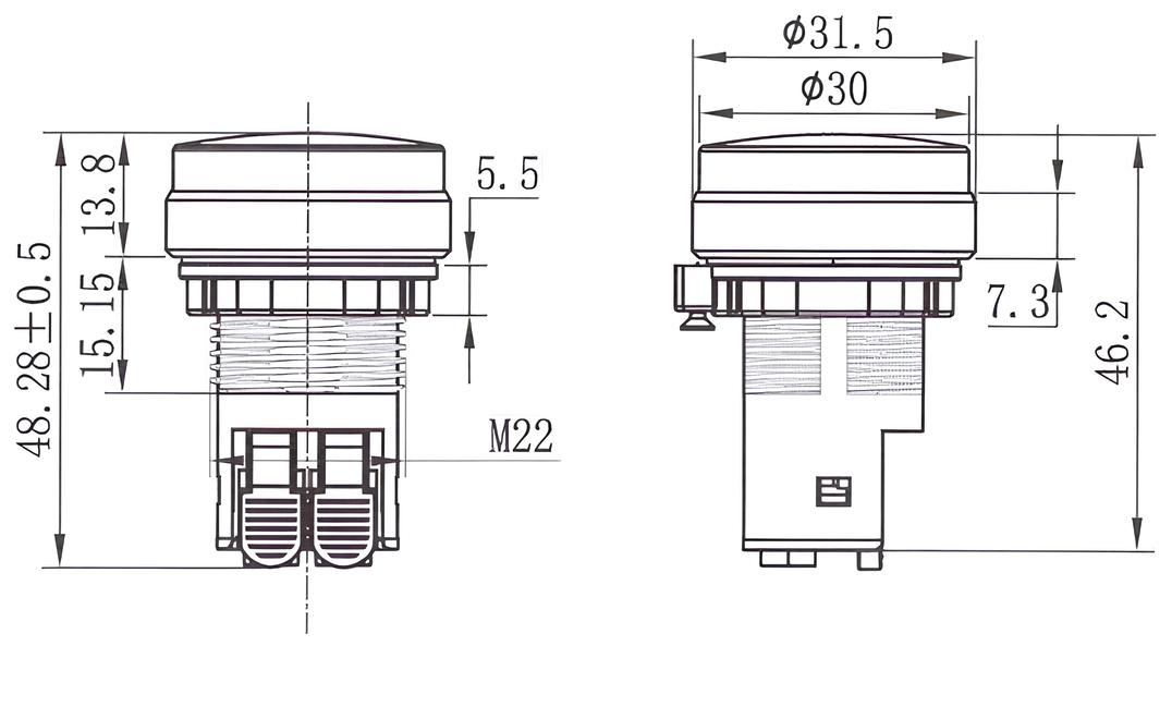 Чертеж M22L-F220GPP