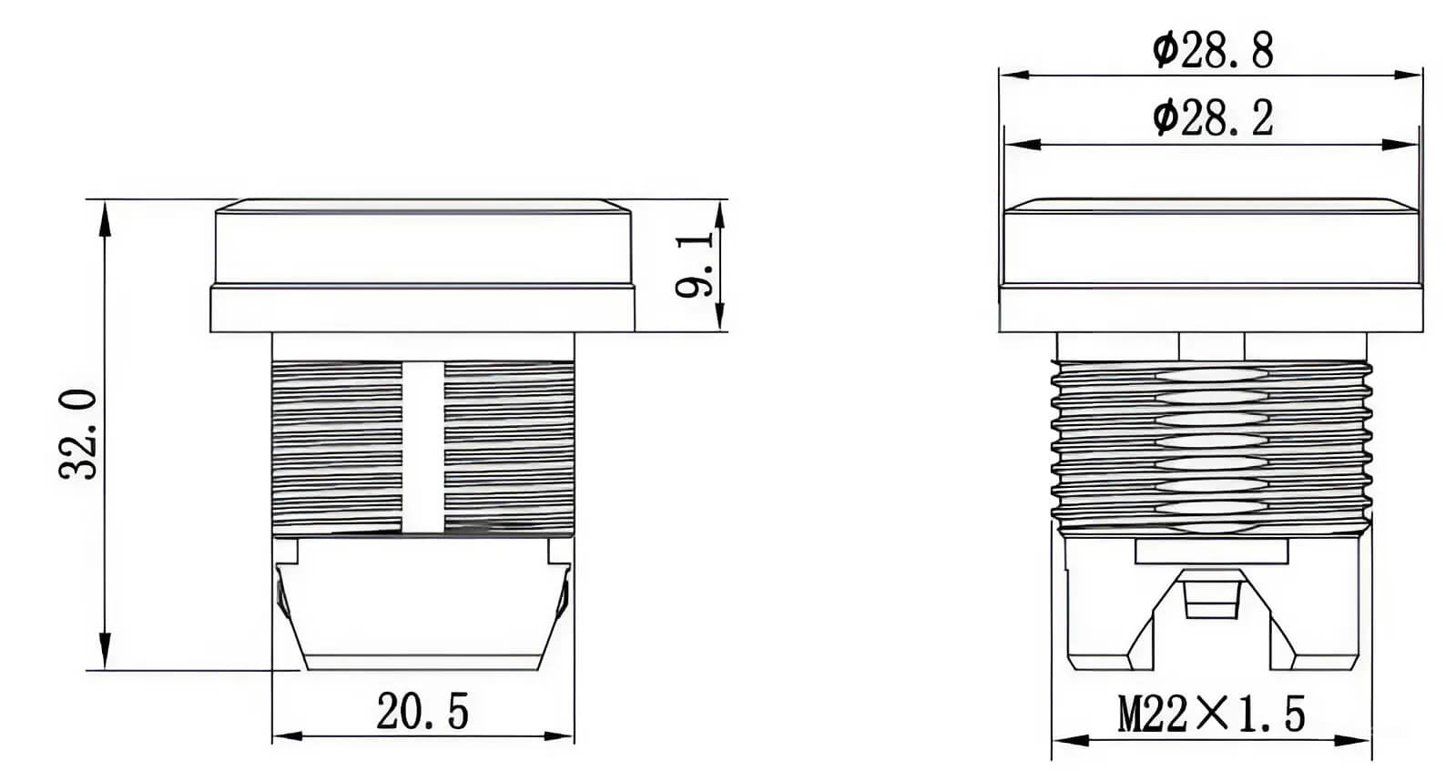 Чертеж M22P-FLLBP