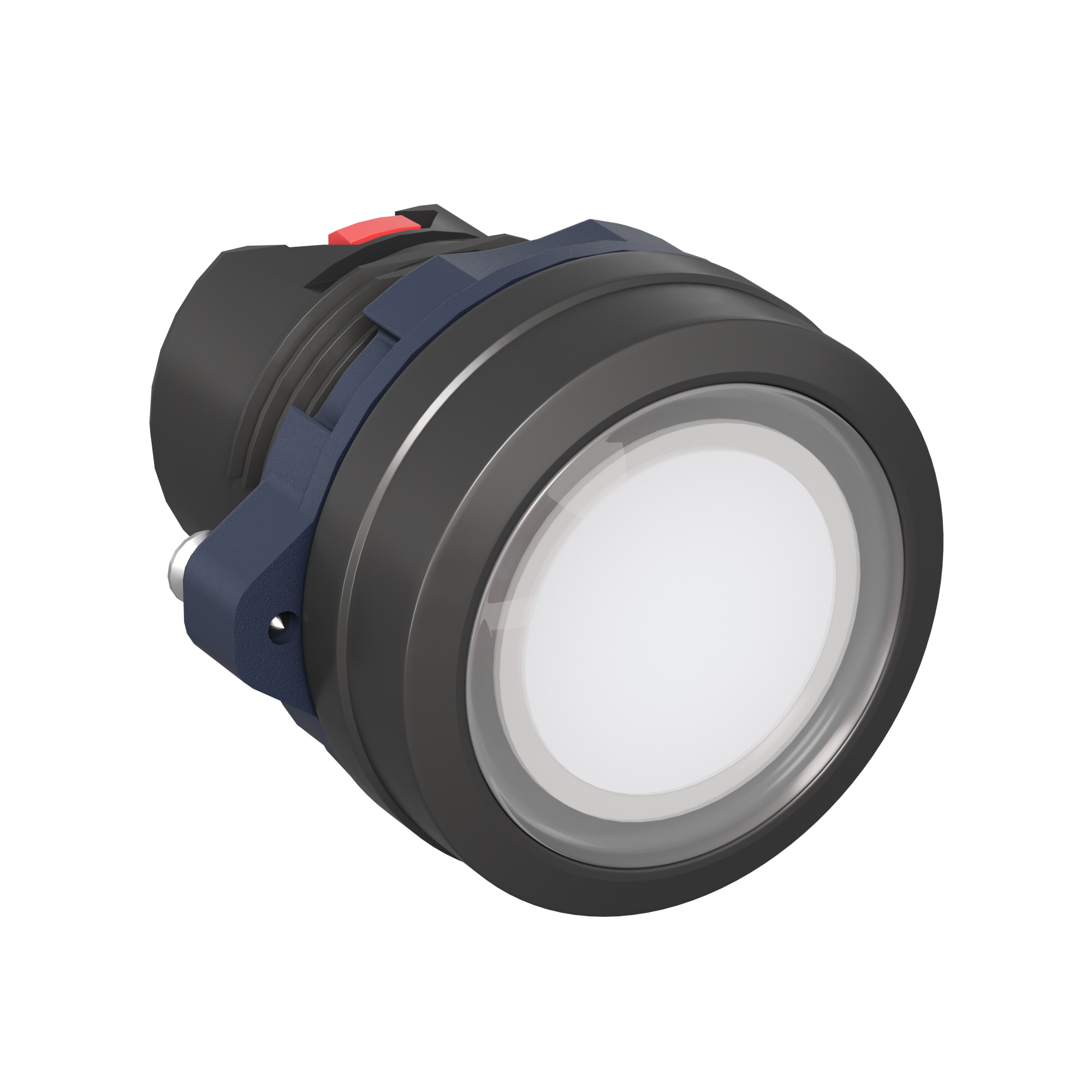 Головка кнопки плоская прозрачная с фиксацией, белая