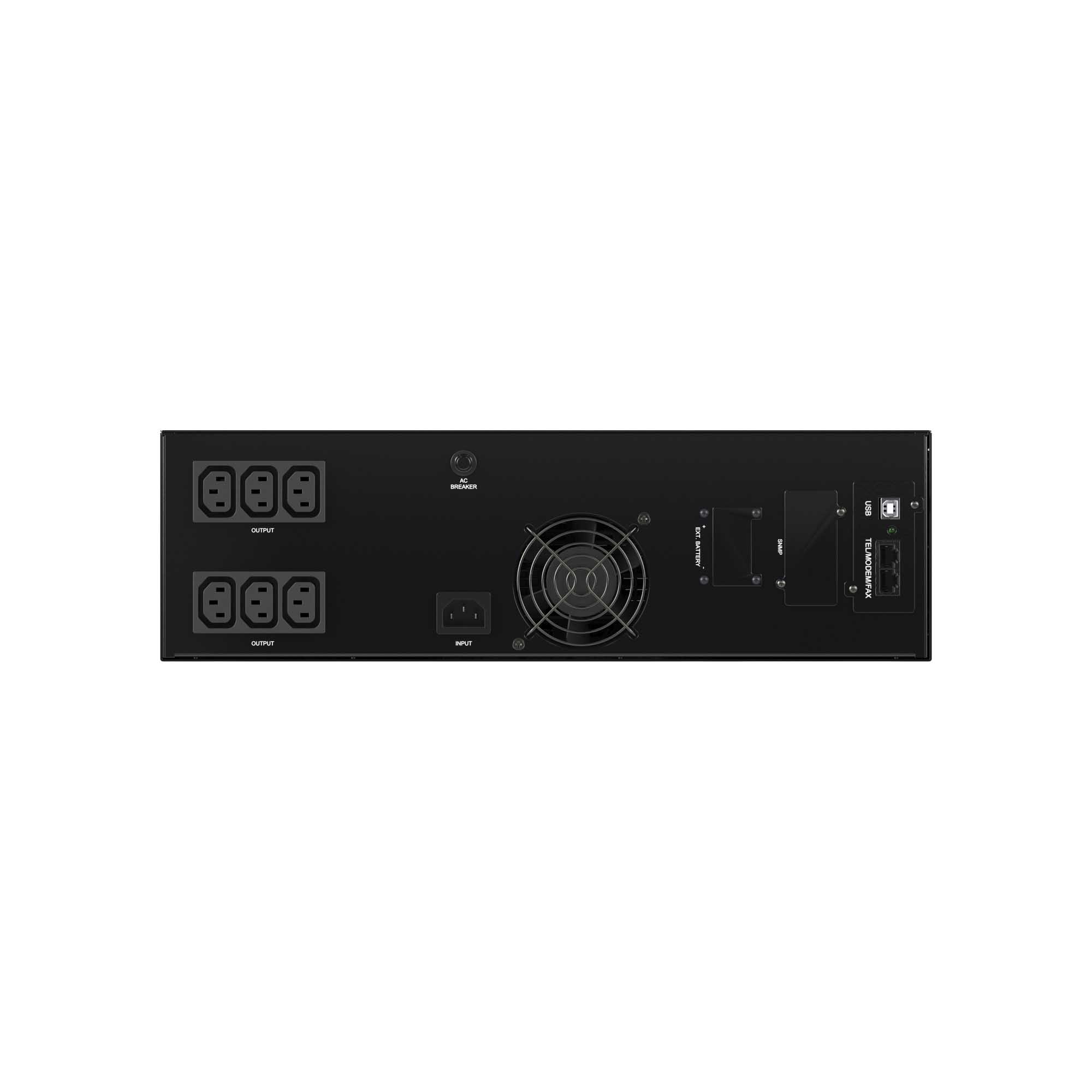 Линейно-интерактивный ИБП ДКС серии Info Rackmount Pro, 2000 ВА/1600Вт,1/1, USB, RJ45, 6xIEC C13, Rack 3U, SNMP/AS400 slot, 3x9Aч