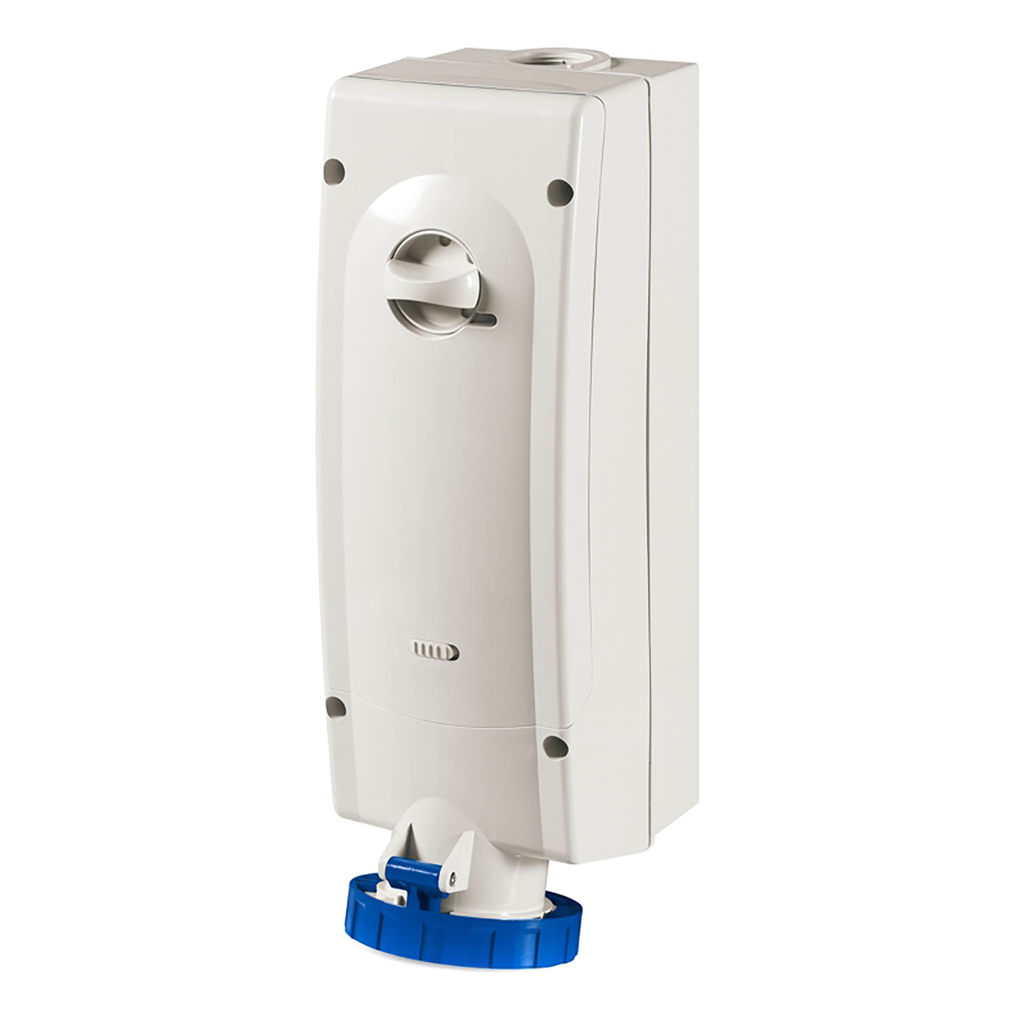 Розетка настенная с механической блокировкой и боковым расположением разъема WIS IP67 63А 2P+E 230В