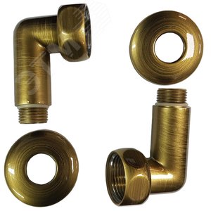 Комплект соединений для полотенцесушителя прямой гайка/штуцер 3/4'х3/4' состаренная бронза