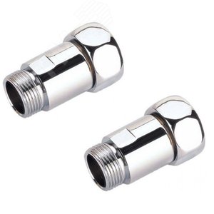 Комплект соединений для полотенцесушителя прямой гайка/штуцер 3/4'х1/2' черный матовый