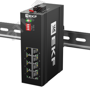 Коммутатор промышленный неуправляемый U-8GTP, 8 портов 10/100/1000Base-T(X) RJ45 c PoE, монтаж на динрейку TSX EKF
