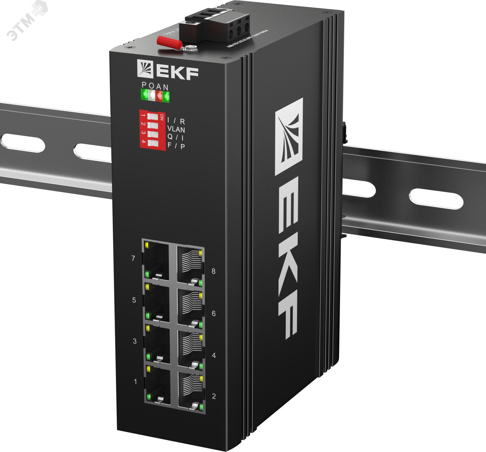 Коммутатор промышленный неуправляемый U-8GT, 8 портов 10/100/1000Base-T(X) RJ45, монтаж на динрейку TSX EKF