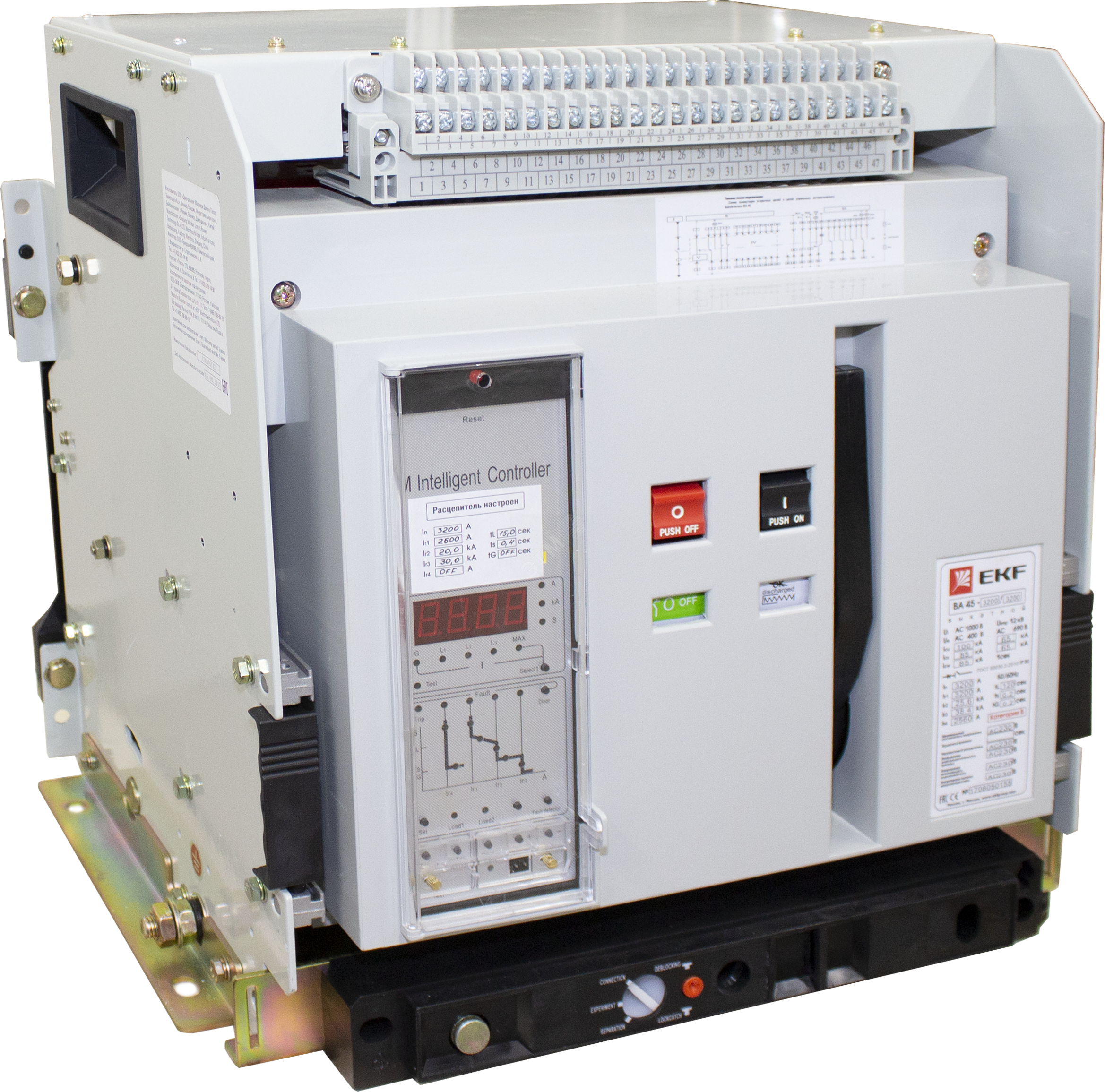 Выключатель автоматический ВА-45 2000/630А 3P 50кА выкатной МРТ с ModBus