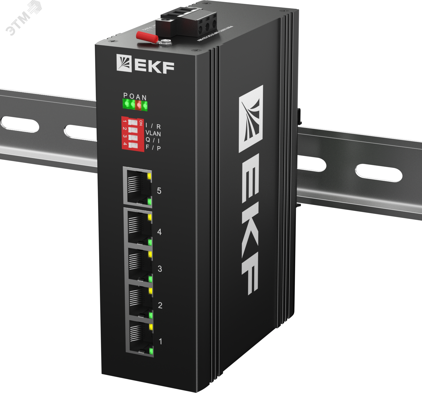 Коммутатор промышленный неуправляемый U-5GT, 5 портов 10/100/1000Base-T(X) RJ45, монтаж на динрейку TSX EKF