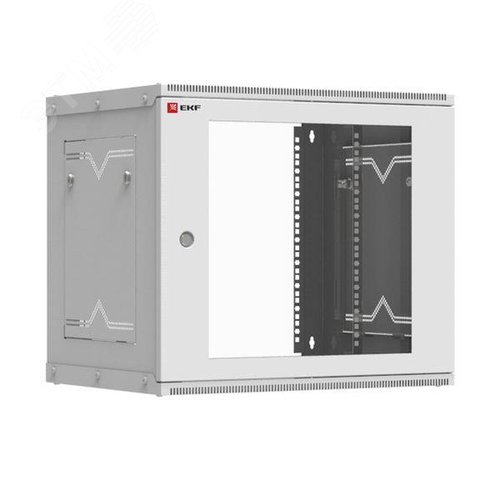 Шкаф телекоммуникационный настенный разборный 9U (600х350) дверь стекло Astra PROxima