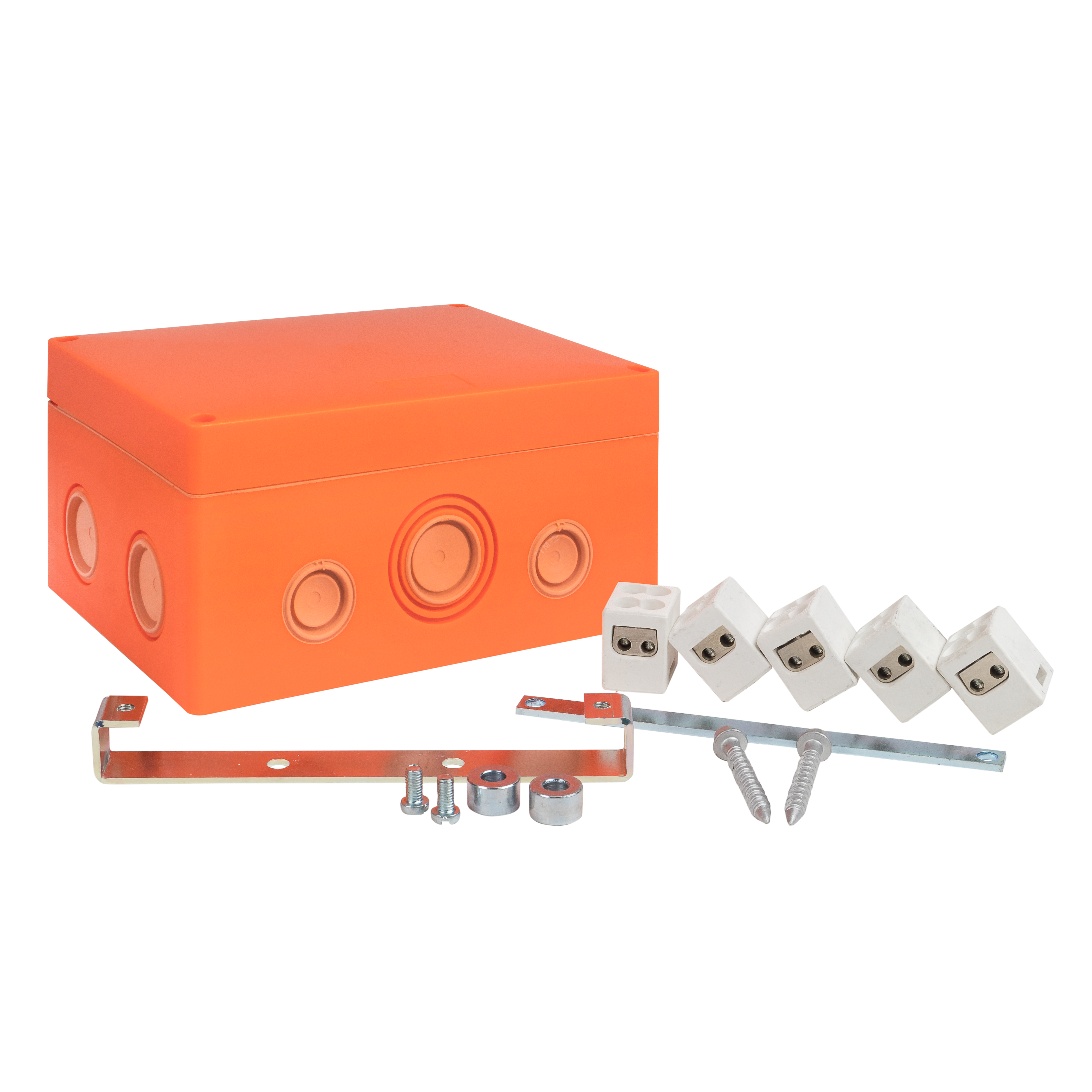 Коробка распаячная огнестойкая (176х126х74) 5 двойных кк/1,5-10мм/12 мв IP66 PROxima