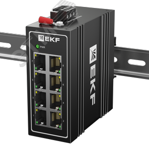 Коммутатор промышленный неуправляемый U-8T, 8 портов 10/100Base-T(X) RJ45, монтаж на динрейку TSX EKF