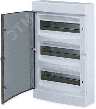 Щит распределительный навесной Unix прозрачн я    дверь 3х12 (36) модулей 485x287x112 IP40