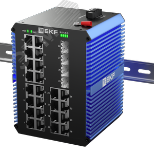 Коммутатор промышленный неуправляемый U-4GX/SFP-24GTP, 4 порта 1000Base-X SFP, 24 порта 10/100/1000Base-T(X) RJ45 c PoE, монтаж на динрейку TSX EKF