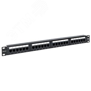 Патч-панель TERACOM 19'' Cat.5E 1U неэкранированная UTP 24 порта RJ-45 110 IDC с органайзером
