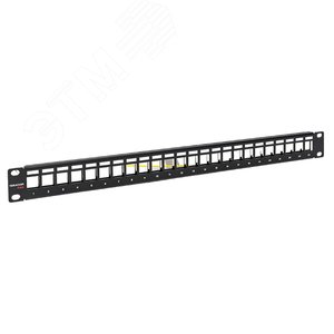 Патч-панель модульная TERACOM PRO 19'' 1U экранированная 24 порта с органайзером (пустая)