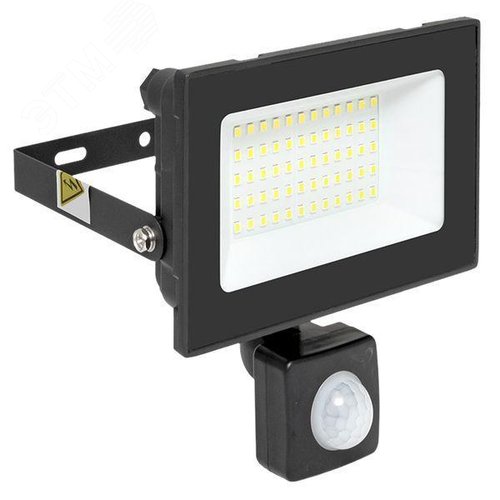 Прожектор светодиодный ДО-50Вт 4000 лм 6500К 230В IP54 с инфракрасным датчиком движения СДО-3004