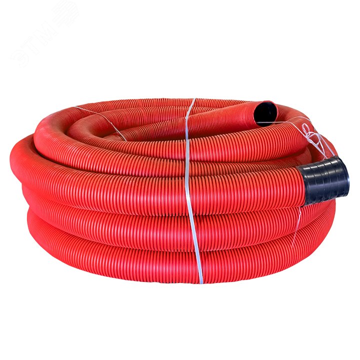 Труба гофрированная двустенная ПНД d 200 с зондом (35 м) красная PROxima