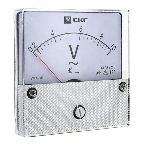 Вольтметр VM-A801 аналоговый на панель 80х80 (круглый вырез) 500В прямое подключение