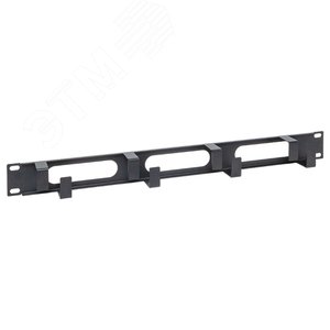 Органайзер кабельный TERACOM 1U 4 кольца с окнами металлический чёрный