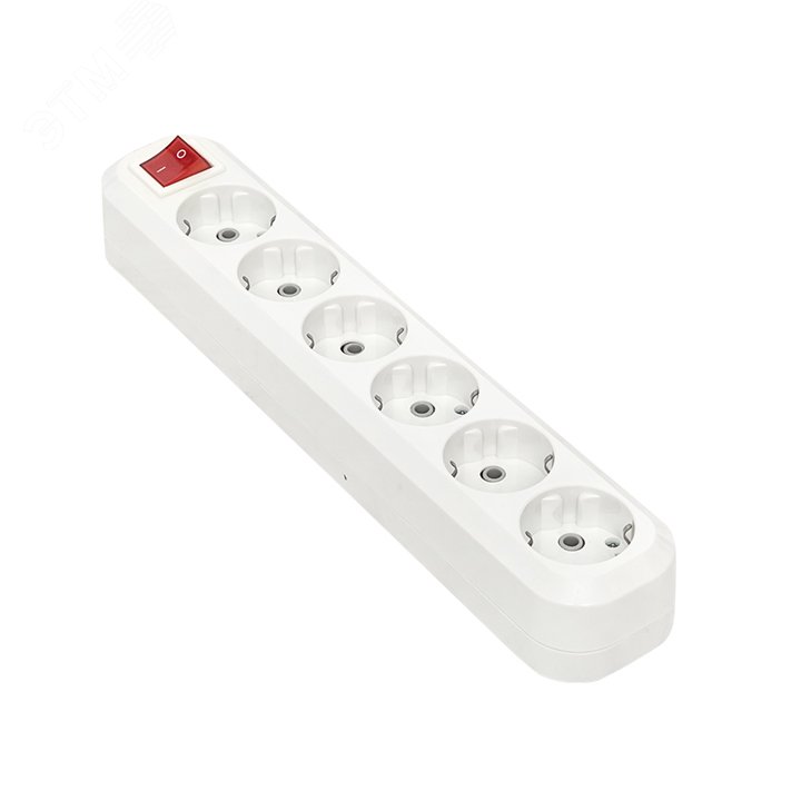 Колодка 6 гнездс заземлением с выключателем 16А Эксперт