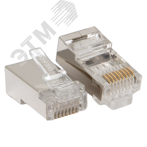 Коннектор RJ-45 TERACOM PRO экранированный 8P8C 30мкд Cat.6 (упак.20шт)