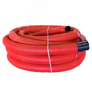 Труба гофрированная двустенная ПНД d 125 с зондом (50 м) красная PROxima