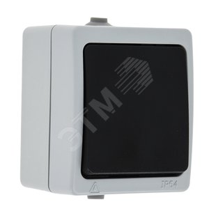 Выключатель Венеция кнопочный 10А IP54 серый